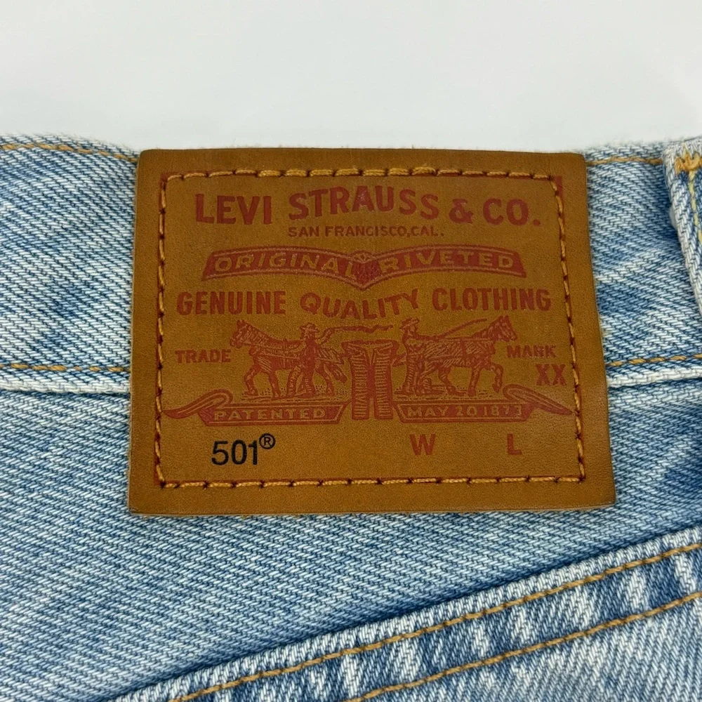 Levi’s 501 Distressed Button Fly Denim Cutoffs Shorts - Picture 10 of 12